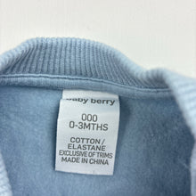 Load image into Gallery viewer, Unisex Baby Berry, soft feel stretchy fleece lined sweater / jumper, EUC, size 000,