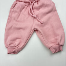 Load image into Gallery viewer, Girls Baby Berry, pink fleece lined track pants elasticated, EUC, size 000,