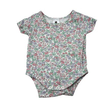 Load image into Gallery viewer, Girls Dymples, floral stretchy bodysuit / romper, GUC, size 000,