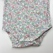 Load image into Gallery viewer, Girls Dymples, floral stretchy bodysuit / romper, GUC, size 000,