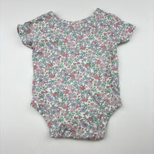 Load image into Gallery viewer, Girls Dymples, floral stretchy bodysuit / romper, GUC, size 000,
