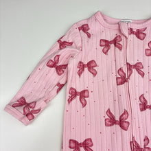 Load image into Gallery viewer, Girls Dymples, ribbed stretchy zip romper, EUC, size 000,