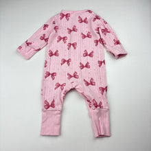 Load image into Gallery viewer, Girls Dymples, ribbed stretchy zip romper, EUC, size 000,