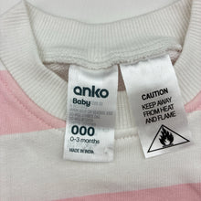 Load image into Gallery viewer, Girls Anko, pink &amp; white stripe sweater romper, EUC, size 000,