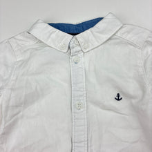 Load image into Gallery viewer, Boys H&amp;M, white cotton long sleeve shirt, GUC, size 1,