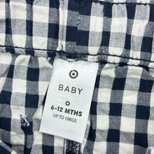 Load image into Gallery viewer, Boys Target, navy check cotton shorts, elasticated, GUC, size 0,