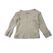 Load image into Gallery viewer, Unisex Seed, embroidered waffle cotton long sleeve henley top, GUC, size 1,