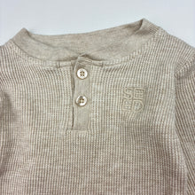 Load image into Gallery viewer, Unisex Seed, embroidered waffle cotton long sleeve henley top, GUC, size 1,