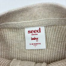 Load image into Gallery viewer, Unisex Seed, embroidered waffle cotton long sleeve henley top, GUC, size 1,