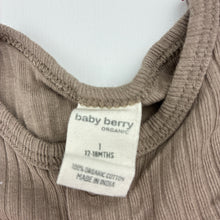 Load image into Gallery viewer, Unisex Baby Berry, ribbed organic cotton bodysuit / romper, GUC, size 1,