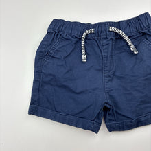 Load image into Gallery viewer, Boys Target, navy stretch cotton shorts, elasticated, GUC, size 0,