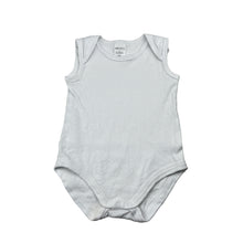 Load image into Gallery viewer, Unisex Baby Berry, white cotton bodysuit / romper, pilling, FUC, size 1,