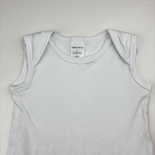 Load image into Gallery viewer, Unisex Baby Berry, white cotton bodysuit / romper, pilling, FUC, size 1,