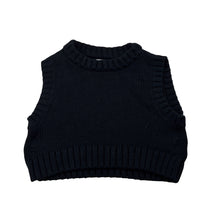 Load image into Gallery viewer, Girls Zara, black knitted cotton cropped sleeveless sweater, FUC, size 6-7,