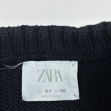 Load image into Gallery viewer, Girls Zara, black knitted cotton cropped sleeveless sweater, FUC, size 6-7,