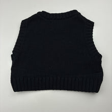 Load image into Gallery viewer, Girls Zara, black knitted cotton cropped sleeveless sweater, FUC, size 6-7,