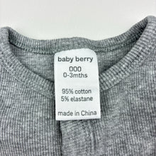 Load image into Gallery viewer, Unisex Baby Berry, ribbed stretchy coverall / romper, EUC, size 000,