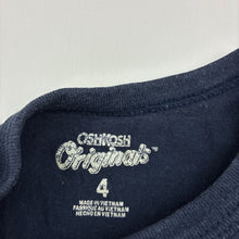 Load image into Gallery viewer, Boys Osh Kosh, navy cotton t-shirt wash fade, FUC, size 4,