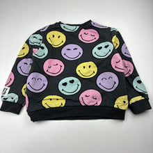 Load image into Gallery viewer, Girls H&amp;M, Smiley World, cotton sweater / jumper, marks left cuff, FUC, size 5-6,