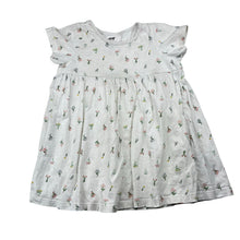 Load image into Gallery viewer, Girls H&amp;M, floral organic cotton t-shirt dress, FUC, size 1, L: 40cm