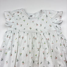 Load image into Gallery viewer, Girls H&amp;M, floral organic cotton t-shirt dress, FUC, size 1, L: 40cm
