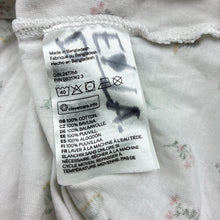 Load image into Gallery viewer, Girls H&amp;M, floral organic cotton t-shirt dress, FUC, size 1, L: 40cm