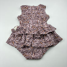 Load image into Gallery viewer, Girls Kapow, waffle ruffle romper, light marks, FUC, size 0,