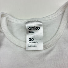 Load image into Gallery viewer, Unisex Anko, white cotton bodysuit / romper, EUC, size 00,