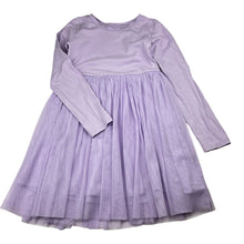 Load image into Gallery viewer, Girls Anko, purple cotton / tulle long sleeve dress, GUC, size 7, L: 64cm
