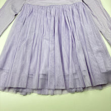 Load image into Gallery viewer, Girls Anko, purple cotton / tulle long sleeve dress, GUC, size 7, L: 64cm