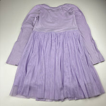 Load image into Gallery viewer, Girls Anko, purple cotton / tulle long sleeve dress, GUC, size 7, L: 64cm