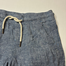 Load image into Gallery viewer, Boys Tilt, blue linen / viscose shorts, elasticated, FUC, size 8,