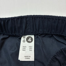 Load image into Gallery viewer, Boys KID, navy lightweight board shorts, elasticated, EUC, size 4,