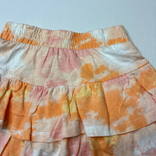 Load image into Gallery viewer, Girls KID, tie-dyed cotton skirt, built-in shorts, elasticated, EUC, size 3,