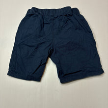Load image into Gallery viewer, Boys H&amp;M, navy cotton shorts, elasticated, EUC, size 8,