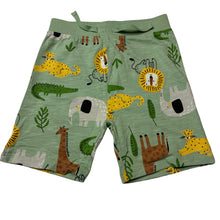 Load image into Gallery viewer, Unisex Primark, lightweight cotton shorts, elasticated, jungle animals, EUC, size 2,