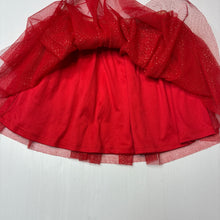 Load image into Gallery viewer, Girls Anko, lined red tulle &amp; gold glitter skirt, elasticated, GUC, size 5,