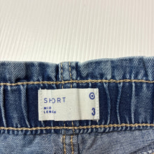 Load image into Gallery viewer, Girls Target, blue denim shorts, elasticated, GUC, size 3,