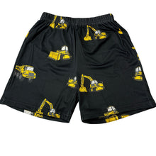 Load image into Gallery viewer, Boys lightweight, stretchy shorts, diggers, elasticated, FUC, size 5,