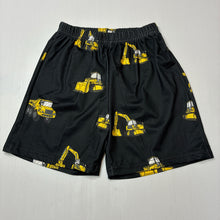 Load image into Gallery viewer, Boys lightweight, stretchy shorts, diggers, elasticated, FUC, size 5,