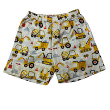 Load image into Gallery viewer, Boys lightweight, shorts, elasticated, diggers, EUC, size 4-5,