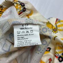 Load image into Gallery viewer, Boys lightweight, shorts, elasticated, diggers, EUC, size 4-5,
