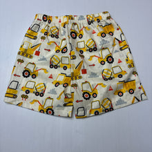 Load image into Gallery viewer, Boys lightweight, shorts, elasticated, diggers, EUC, size 4-5,