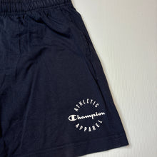Load image into Gallery viewer, Unisex Champion Authentic, navy cotton shorts, elasticated, GUC, size 12,