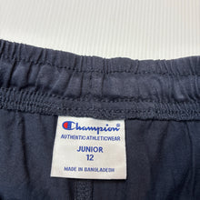 Load image into Gallery viewer, Unisex Champion Authentic, navy cotton shorts, elasticated, GUC, size 12,