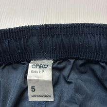 Load image into Gallery viewer, Boys Anko, navy lightweight board shorts, elasticated, EUC, size 5,