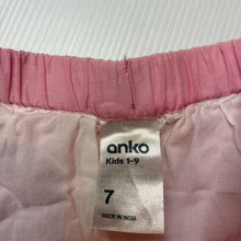 Load image into Gallery viewer, Girls Anko, lined lightweight cotton rainbow skirt, elasticated, GUC, size 7,