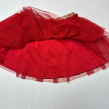 Load image into Gallery viewer, Girls Anko, lined red tulle &amp; gold glitter skirt, elasticated, GUC, size 3,