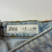 Load image into Gallery viewer, Girls Zara, blue denim shorts / skort, adjustable, GUC, size 8,