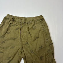 Load image into Gallery viewer, Boys Uniqlo, khaki cotton shorts, elasticated, dinosaurs, GUC, size 5-6,